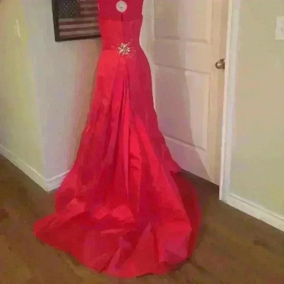 Tony Bowls Collection Red Pageant Prom Ball Gown - Picture 6 of 8